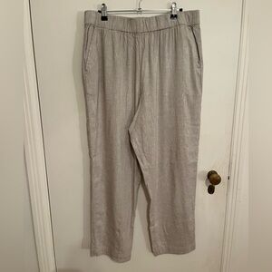 Lou & Grey NWT Linen Blend Beige Pants w/Pockets Size L